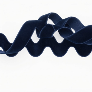 25mm <b>Navy</b> Blue Ric Rac Velvet <b>Ribbon</b> Wavy Edge for Yacht Interiors Marine Uniforms Sailor Costumes Nautical Crafts Bulk Exporter - Product Image 2