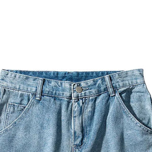 Pantalones cortos de mezclilla lavados para hombre, pantalones cortos retro informales para exteriores, tela ligera y cómoda - Product Image 6