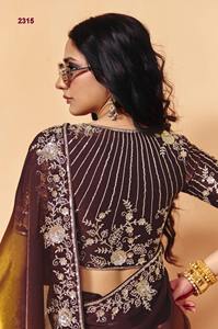 Hermoso Sari de Seda Ligero con Tacto Cómodo y Diseño Étnico para Uso Diario en la Oficina a los Mejores Precios - Product Image 2