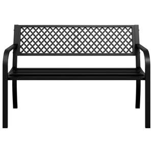 Banco de jardín duradero de acero negro de 47 pulgadas, colección de bancos para patio - Product Image 4