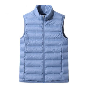 Men's Sleeveless Winter Waterproof Reversible Polyester Filled Ultra Lightweight Puffer Coat 90% White <b>Duck</b> <b>Down</b> Hip Hop Style - Product Image 2