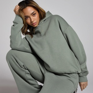 Sweat à capuche surdimensionné Basics pour femmes Logo personnalisé Sweat-shirt en éponge française de poids moyen Baggy Sweats à capuche surdimensionnés pour femmes - Product Image 1