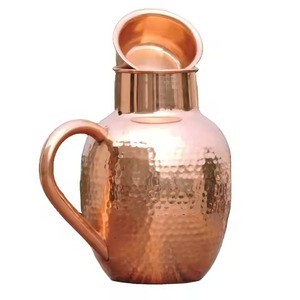 Natural Pure Copper Water <b>Jug</b> Handmade <b>Drinking</b> Pitcher Traditional Kitchen Home Dining - Product Image 6