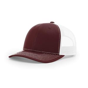 Casquette Trucker en Maille Blanche Bourgogne 6 Panneaux Ajustable Unisexe Décontractée Respirante Imperméable 100% Polyester Toutes Saisons Couleur Unie - Product Image 1