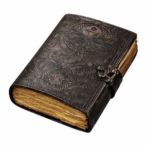 Carnet de notes/sketchbook en cuir fait main avec couverture rigide gaufrée, format A4/A6, cadeau scolaire pour lui ou elle, avec couverture en papier, journal intime - Product Image 1