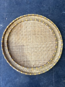 Round Bamboo <b>Trays</b> for Sifting and Drying Agricultural Products Grains and Seeds Handmade in Vietnam Set of 2 OEM & ODM - Product Image 4