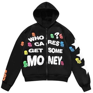 Sudadera con Capucha Oversize Bordada con Lavado Ácido, Cremallera Completa, de Algodón Personalizada para Hombre y Mujer - Product Image 3