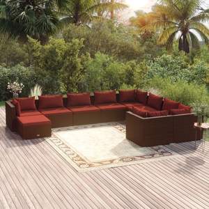 Conjunto de Muebles de Jardín Color Rojo Canela en Tono Marrón - Product Image 1