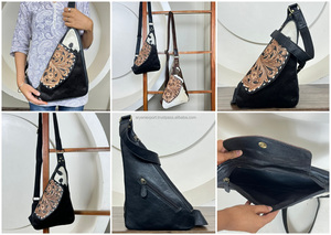 Bolso Bandolera de Cuero Genuino Hecho a Mano, Moderno y de Alta Calidad, Bolsos de Pecho de Cuero Vacuno para Hombre y Mujer - Product Image 3