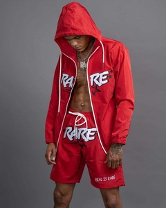 Custom Embroidered <b>Men's</b> Nylon Windbreaker <b>Jacket</b> and Shorts Set Water Resistant Lightweight Tracksuit - Product Image 3
