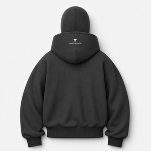 Sweat-shirt technique pour homme, personnalisé, épais 500 g/m², à capuche cagoule zippée intégrale, style streetwear oversize, uni, avec masque Shiesty - Product Image 2