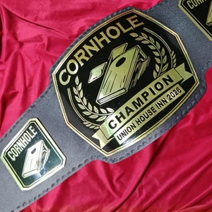 Ceinture de championnat de Cornhole personnalisée avec logo, ceinture de champion originale en cuir, trophée sportif - Product Image 2