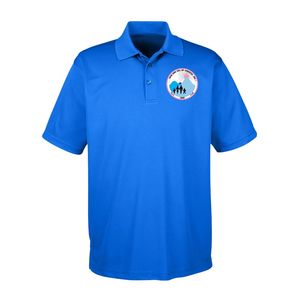 เสื้อโปโลแขนสั้นสีน้ำเงินรอยัลสำหรับผู้ชาย พร้อมโลโก้ปักลายแจ็คแอนด์จิล คอปกติดกระดุมด้านหน้า เสื้อผ้าลำลองแบบยูนิฟอร์ม - Product Image 1