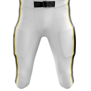 <b>Mens</b> White Padded American Football Pants <b>Black</b> Side Stripe <b>Tie</b> Closure Athletic Practice Game Performance Sportswear training - Product Image 4