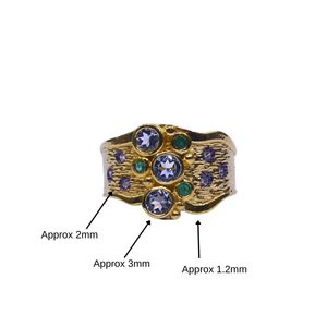 Wedding Wear 925 Sterling <b>Silver</b> Gold Plated Jewelry Blue Topaz <b>Emerald</b> Gemstone Women Wear Classic <b>Ring</b> - Product Image 3