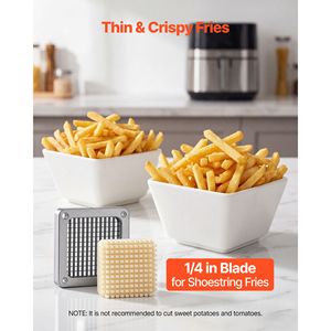Coupe-frites professionnel en acier inoxydable avec poignée ergonomique, lame de 1/4 po, hachoir à pommes de terre à levier, neuf - Product Image 3