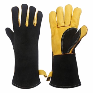 Gants de soudage TIG en cuir pleine fleur renforcé, certifiés CE, résistants à l'abrasion, pour la sécurité incendie - Product Image 1