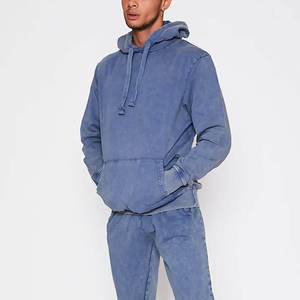 Sudadera con capucha personalizada de corte regular, de tejido grueso, lisa, con media cremallera, lavada con ácido, desgastada, de invierno y bordada. - Product Image 2
