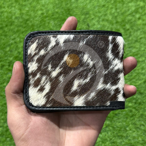 Wholesale Genuine Hair On Hide <b>Wallet</b> Mens <b>Compact</b> Cash Holder Handmade Premium Cowhide Leather Material - Product Image 6