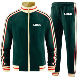 Ensembles de survêtements tissés personnalisés pour hommes, respirants, à manches longues, avec fermeture éclair intégrale, style streetwear 2 pièces - Product Image 5