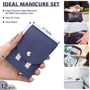 Exclusive Pocket Nail Grooming <b>Manicure</b> <b>Kits</b> with Dual Clippers Nail File Ear Pick Compact PU Leather Case for Everyday Care - Product Image 4