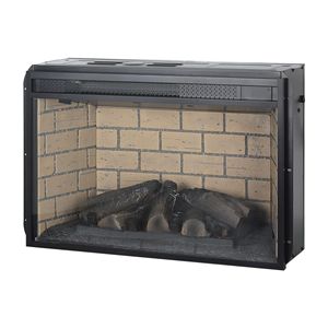 Chimenea Eléctrica Empotrable de 26 Pulgadas con Cuarzo Infrarrojo, Versión con Leños, Pantalla LED de Ladrillo, Control Remoto, Enchufe Estadounidense, Plástico - Product Image 4
