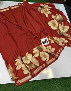 Eco Friendly Silk Woven <b>Fabric</b> Florals Pattern Quick Dry Lightweight For Girls Women Apparel Dress <b>Sari</b> Luxury In Stock Items - Product Image 1