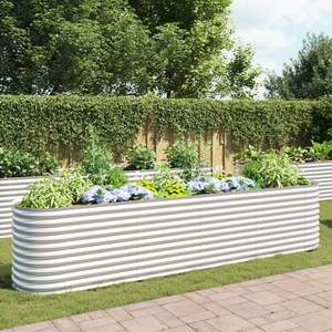 Grandes jardinières et bacs à fleurs en acier galvanisé robuste pour jardin - Product Image 1