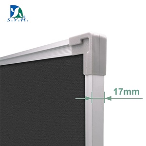 Tablero de anuncios de tela de terciopelo negro con marco de aluminio de 45x60 cm, logotipo personalizado - Product Image 2