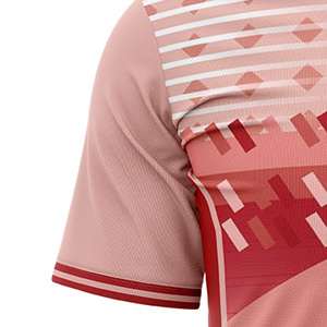 Camiseta de Fútbol Unisex Sublimada Personalizada, Cuello Redondo, Manga Corta, Bloques de Color, Ligera, Patrón Geométrico, Absorbe la Humedad - Product Image 3