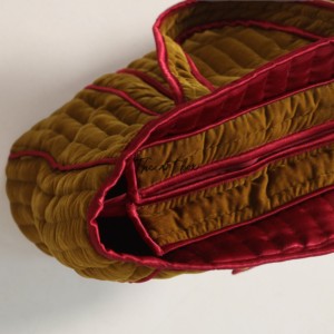 Wholesale Assorted Vibrant Velvet Quilted Tote Bag Trendy Indian Soft Fabric <b>Handbag</b> Lot Boutique Style - Product Image 3