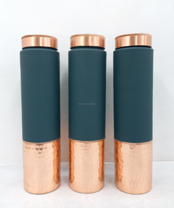 High Quality Hammered Copper <b>Bottle</b> <b>BPA</b>-<b>Free</b> Vacuum Wide Pure Copper-New Design Made in India for Boiling <b>Water</b> - Product Image 4