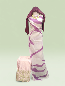 Conjunto de Tela Dirac Suiza Floral Premium - Elegante Atuendo Tradicional Somalí con Chal y Borde a Juego - Product Image 4
