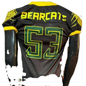 Maillot de football américain brodé grande taille respirant extensible sublimation pantalon rembourré manches vraies photos produits - Product Image 1