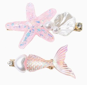 Pinza para el Cabello con Tema Oceánico, Perla, Estrella de Mar, Cola de Pez, Perla Sintética, Accesorio para el Cabello Hecho a Mano para Mujer - Product Image 1
