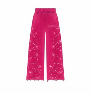 Custom Men's <b>Pink</b> Print Logo <b>Tracksuits</b> Sets Hooded Zipper Full Sleeves Loose Fit Autumn Streetwear With Logo And Side Pockets - Product Image 6