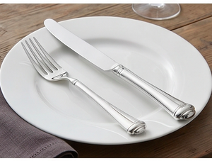 Ensemble de couverts classiques en métal, 5 pièces, finition polie miroir, passe au lave-vaisselle, pour les occasions de mariage et l'usage domestique - Product Image 5