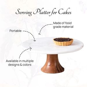 Wood <b>Marble</b> Eco-Friendly Handmade Non-Toxic Easy Demoulding Reusable Curio Craft <b>Cake</b> <b>Stand</b> Hand Wash Only Party Wedding - Product Image 1