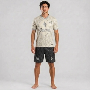 ชุดเสื้อฟุตบอลชาย พิมพ์ลายแบบซับลิเมชั่น ผ้าโพลีเอสเตอร์ ระบายอากาศได้ดี ชุดฟุตบอลสำหรับผู้ใหญ่ ขายส่งราคาถูก - Product Image 1