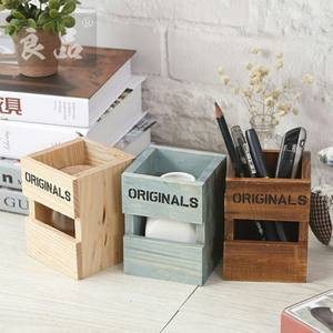 Accessoires d'écriture en bois pour bureau, organiseur de bureau élégant en bois pour stylos et crayons, organiseur en bois de qualité supérieure pour le bureau - Product Image 4