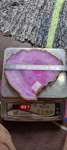 Plateau de luxe en agate avec bords électroplaqués, plateau de service décoratif en cristal naturel pour la décoration haut de gamme de la maison - Product Image 5