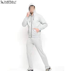 Comfortable Wholesale Rate <b>Men's</b> Plain Athletic Tracksuits Premium Quality Heavyweight Fleece Zip-Up Hoodie & Jogger Sets - Product Image 2