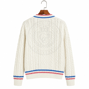 Custom sorority women's sweaters cable knitted <b>cardigan</b> v neck embroidery Greek Letter logo fashion button winter Collage Wear - Product Image 2