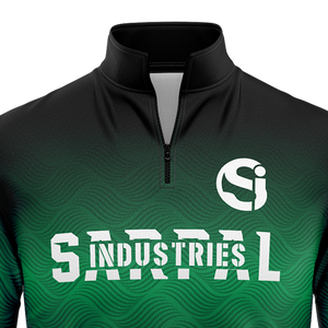 Sweat-shirt pour homme personnalisé en coton imprimé sérigraphié, avec logo frontal en strass brodé, demi-zip, épais - Product Image 4