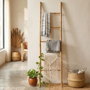 Vietnam Handmade Bamboo Ladder Rack for <b>Blanket</b> Holder, Towel Organizer, Clothing Display and Rustic Home Decor - Product Image 1