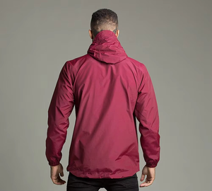 Windbreaker <b>Jacket</b> <b>Men</b> Hooded <b>Half</b> <b>Zip</b> Lightweight Polyester Windproof Custom Logo OEM ODM Bulk Wholesale Supplier - Product Image 2
