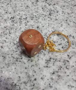 Non-Metal Wooden Dice Keychain Handmade Wooden Keyring for <b>Keys</b> Bags <b>Accessories</b> - Product Image 5