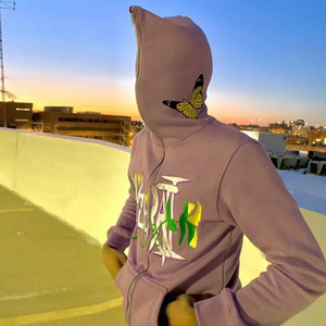 Vente en gros : Sweat à capuche épais pour homme, sans cordon de serrage, entièrement zippé, avec patchwork, broderie et blocs de couleurs, modèle essentiel personnalisable, design sur mesure - Product Image 6