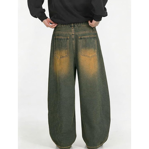 Jean ample en denim délavé style vintage pour homme – Pantalon décontracté streetwear à jambe large - Product Image 2