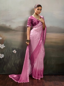 Sari de Seda Tradicional en Oferta, Sari Clásico de la Cultura India para Bodas y Celebraciones del Sur de la India, Disponible al Mejor Precio - Product Image 3